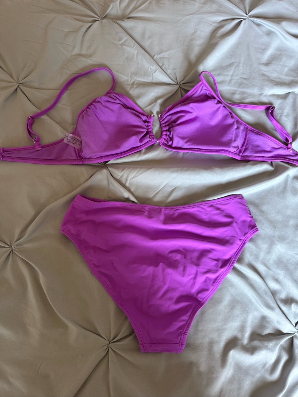 Amazon Purple Ring-Front Ruched Bikini Set - Picture 5 of 5